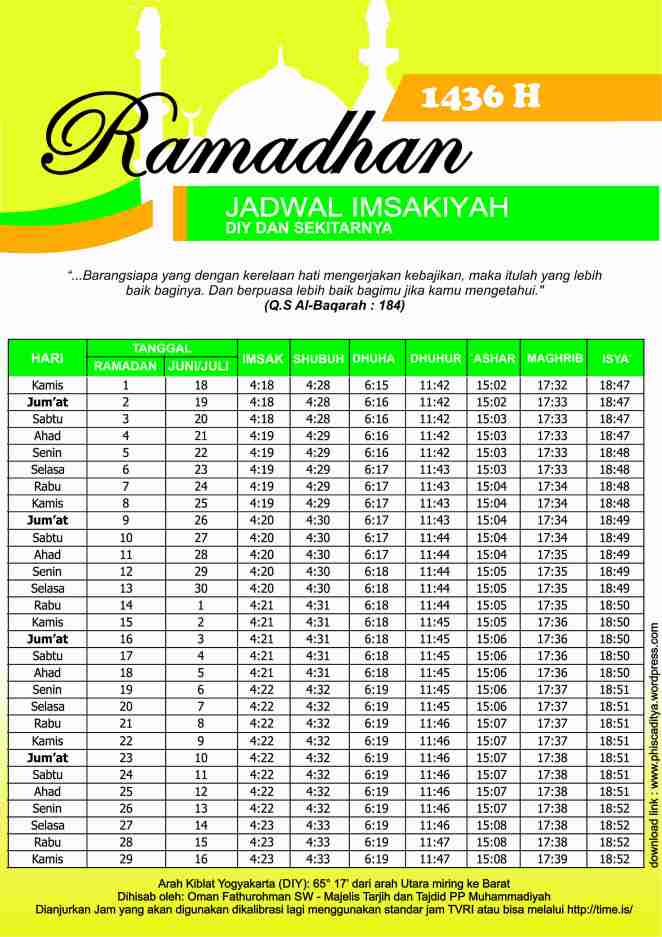 [Free Download – JPEG dan CDR] Jadwal Imsakiyah 